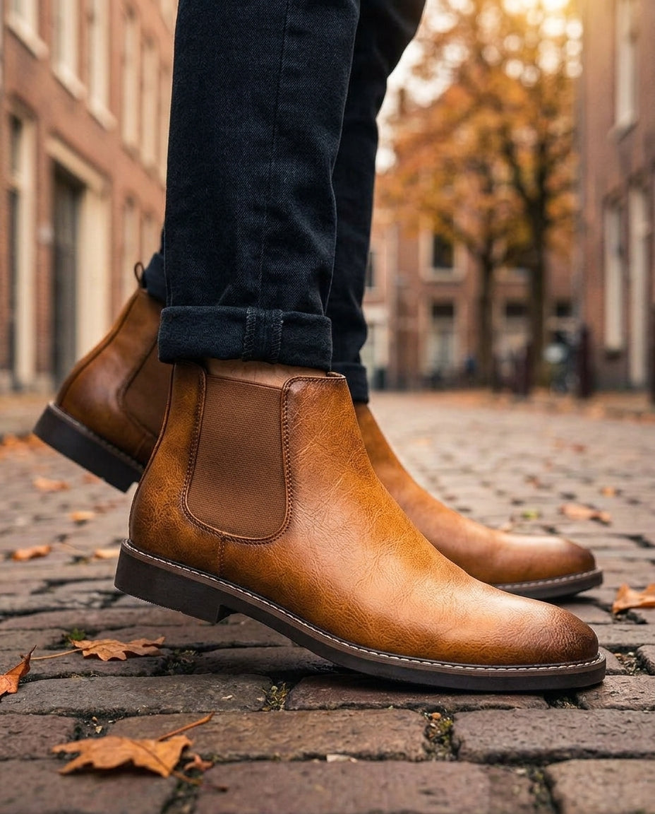 Alaric Men's Faux Leather Chelsea Boots