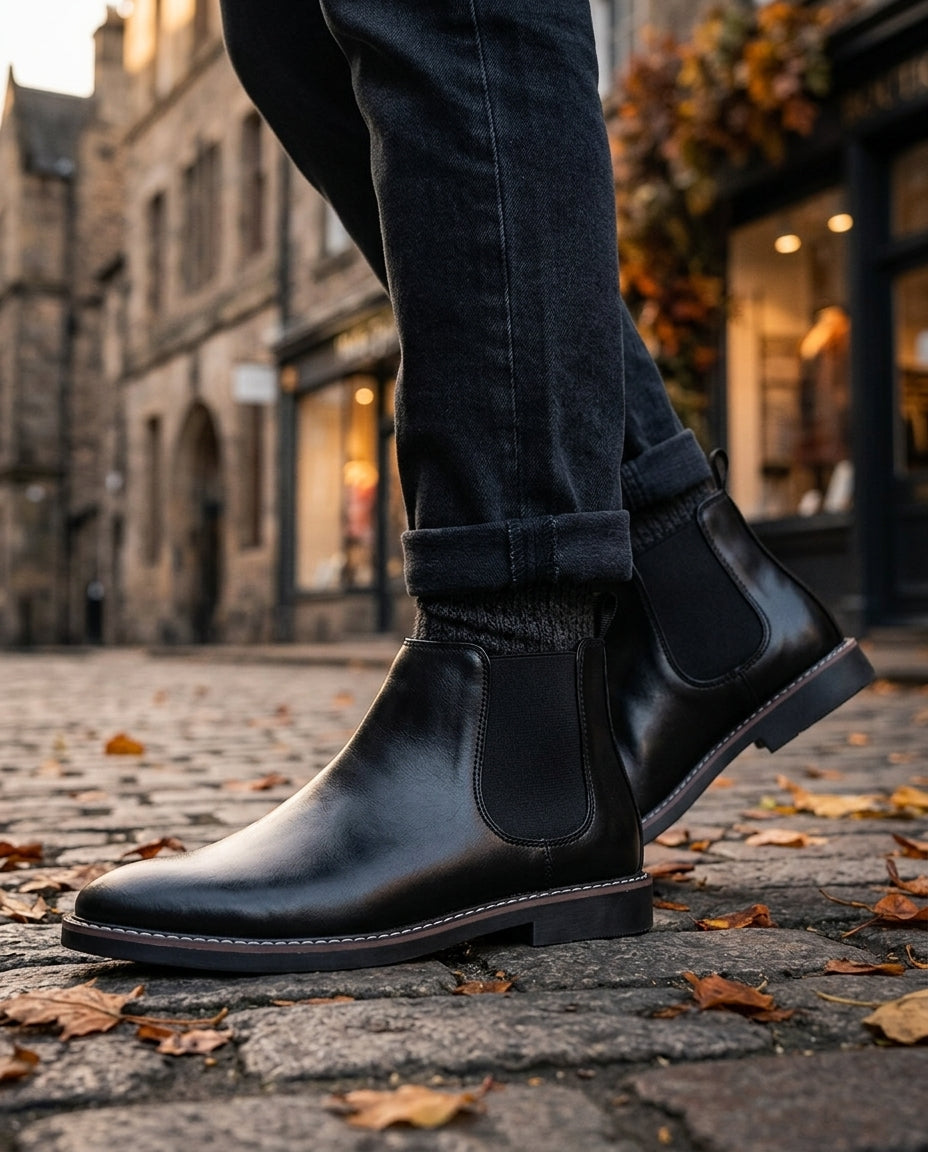 Alaric Men's Faux Leather Chelsea Boots