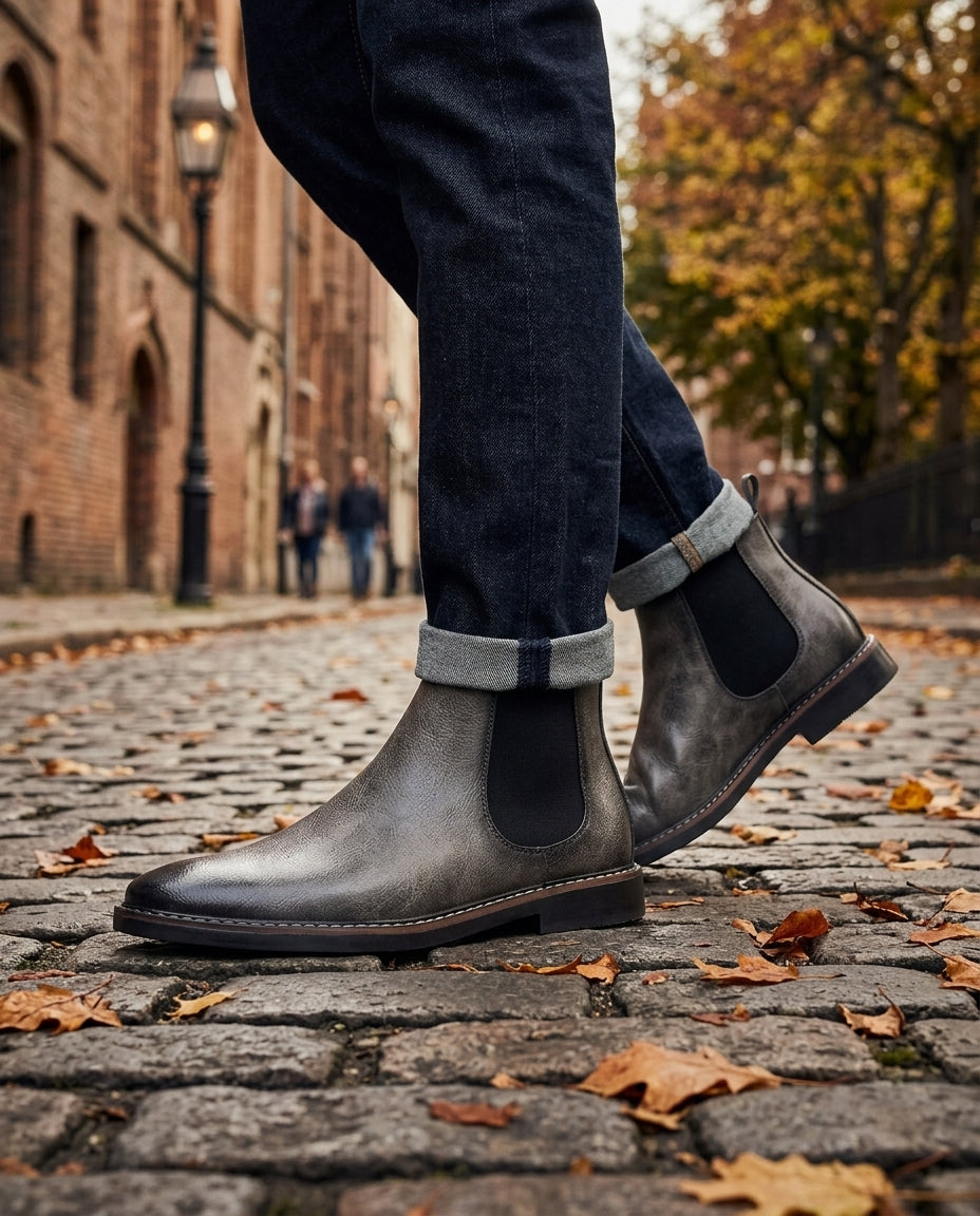 Alaric Men's Faux Leather Chelsea Boots