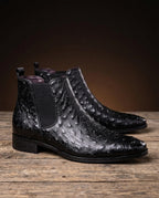 Barrow Men's Ostrich Embossed Leather Boots