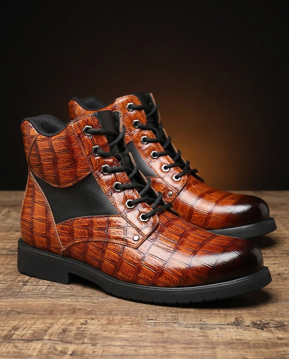 Rhys Men's Embossed Leather Boots