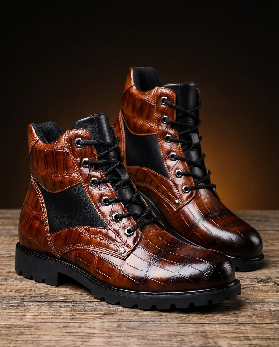 Rhys Men's Embossed Leather Boots