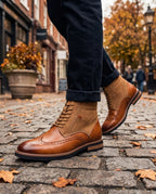 Fenwick Men's Leather Wingtip Brogue Boots