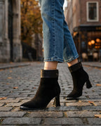 Vesna Women's Suede Mid Heel Ankle Boots