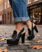 Odile Women's Retro Platform Slingback Heels