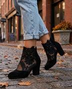 Yelena Women's Floral Lace Block Heels