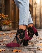 Yelena Women's Floral Lace Block Heels