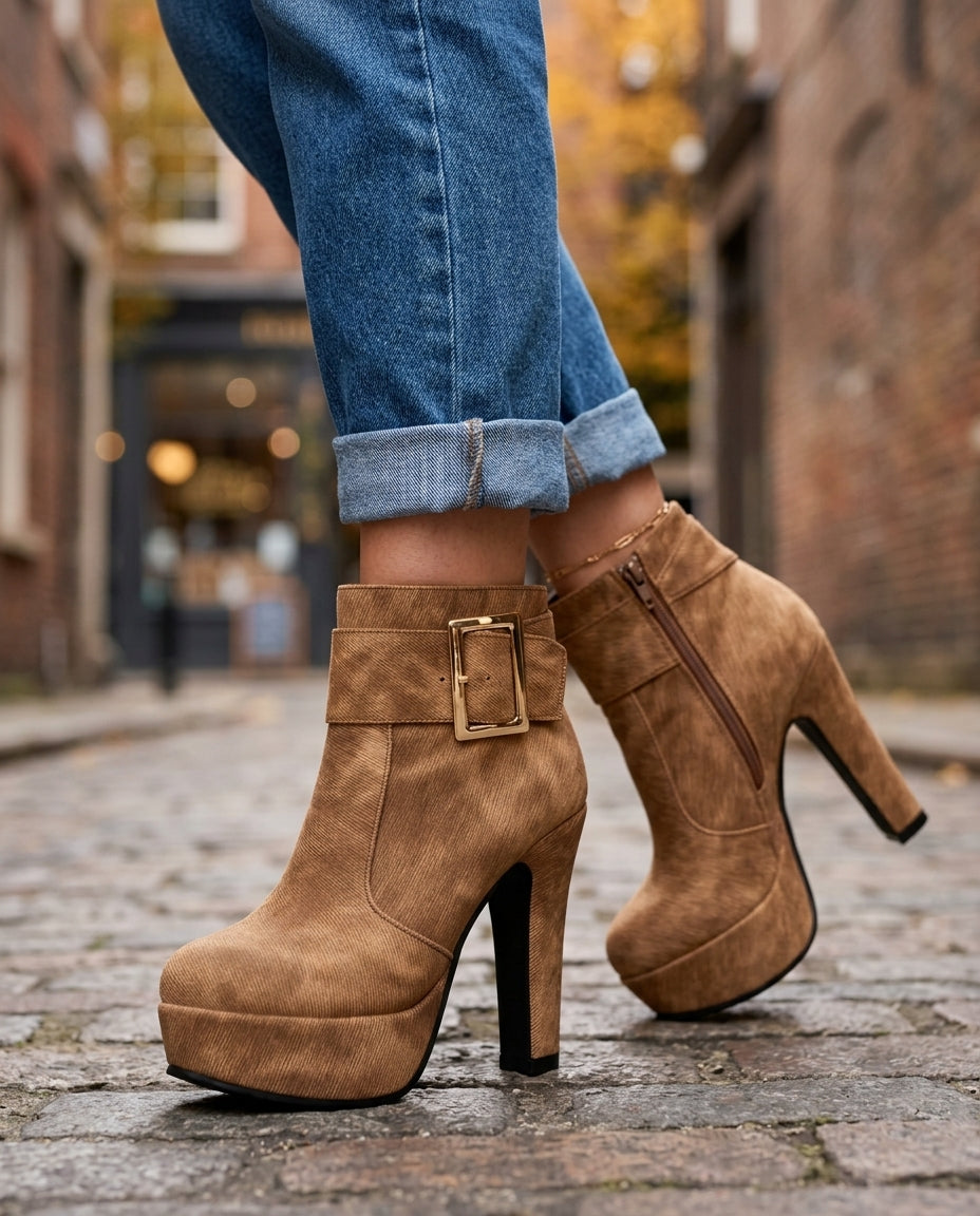 Thea Women's Leather Platform Heels