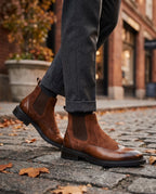 Aldous Men's Suede Brogue Chelsea Boots
