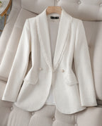 Mireille Women's Tweed Pearl Button Blazer