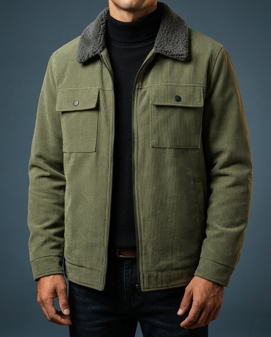 Rylan Men's Corduroy Sherpa Bomber Jacket