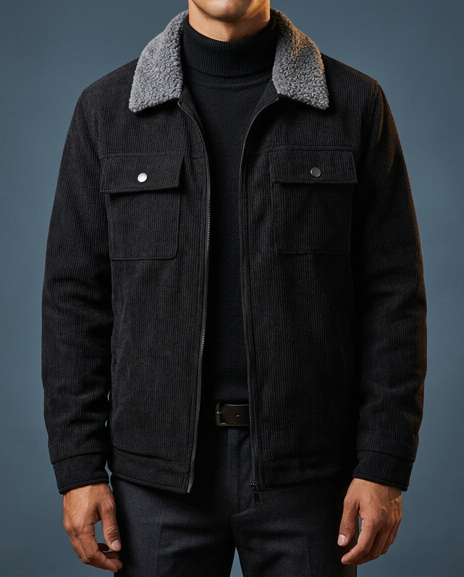 Rylan Men's Corduroy Sherpa Bomber Jacket