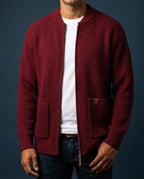 Declan Men's Ribbed Knit Zip Up Jacket