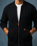 Declan Men's Ribbed Knit Zip Up Jacket
