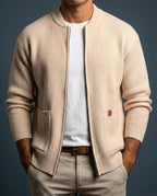 Declan Men's Ribbed Knit Zip Up Jacket