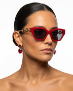 Solene Women's Cat Eye Chain Sunglasses