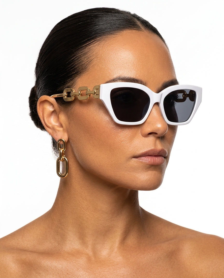 Solene Women's Cat Eye Chain Sunglasses