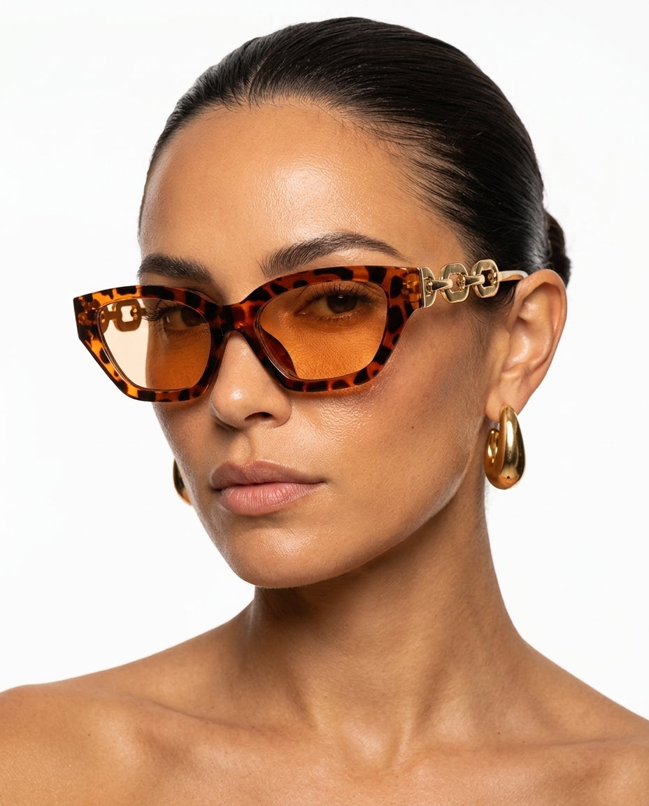 Solene Women's Cat Eye Chain Sunglasses