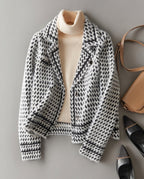 Vivienne Women's Houndstooth Knit Jacket