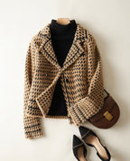 Vivienne Women's Houndstooth Knit Jacket