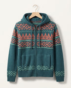 Roald Men's Geometric Knit Zip Up Hoodie