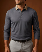 Casimir Men's Breathable Long Sleeve Polo