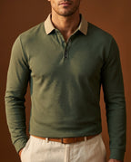 Casimir Men's Breathable Long Sleeve Polo