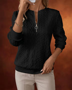 Bexley Women's Cable Knit Zip Up Sweater