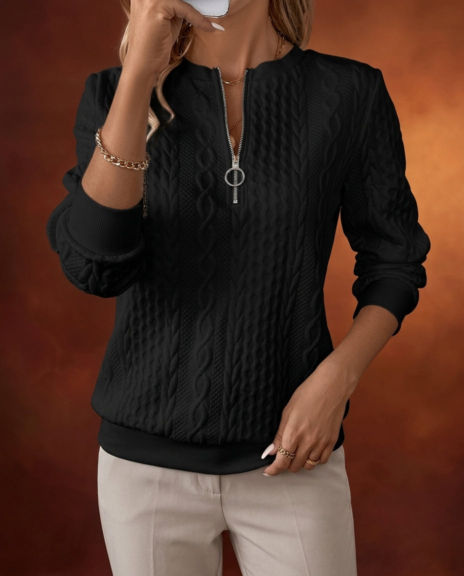Bexley Women's Cable Knit Zip Up Sweater