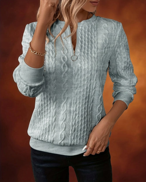 Bexley Women's Cable Knit Zip Up Sweater