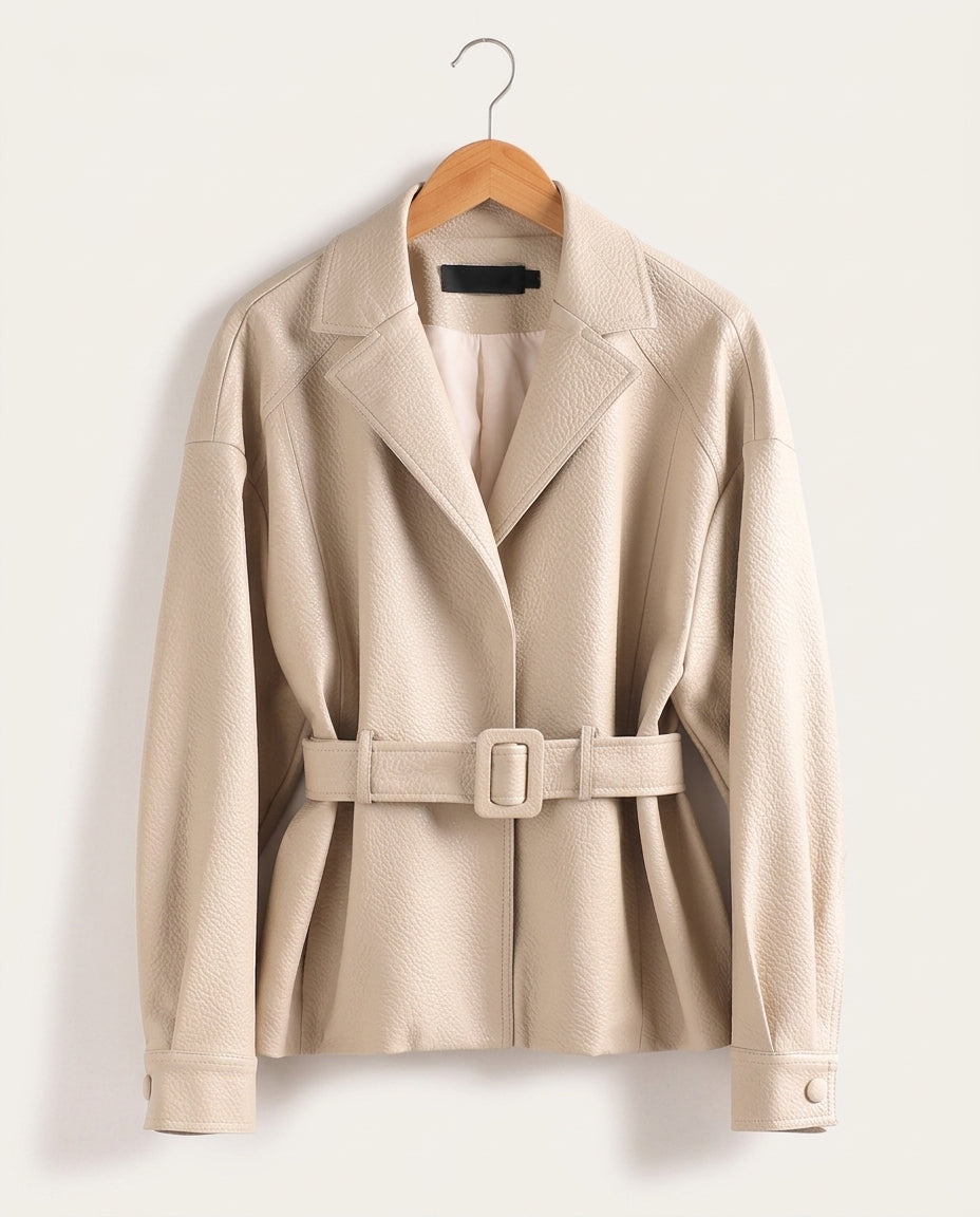 Nadia Women's Belted Sheepskin Jacket