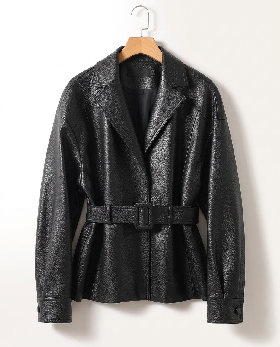 Nadia Women's Belted Sheepskin Jacket