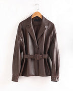 Nadia Women's Belted Sheepskin Jacket