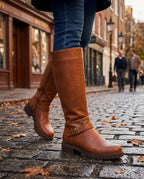 Junia Women's Buckle Knee High Riding Boots