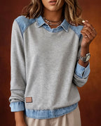 Carys Women's Denim Panel Sweatshirt