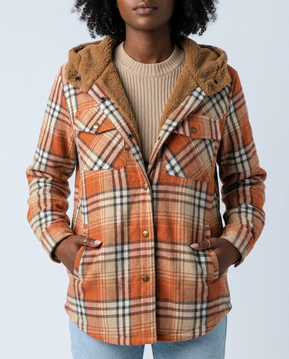 Greer Women's Plaid Fleece Lined Jacket