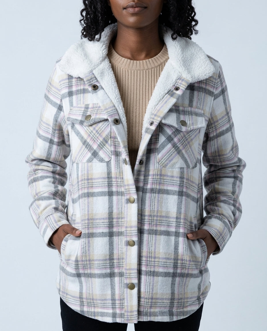 Greer Women's Plaid Fleece Lined Jacket