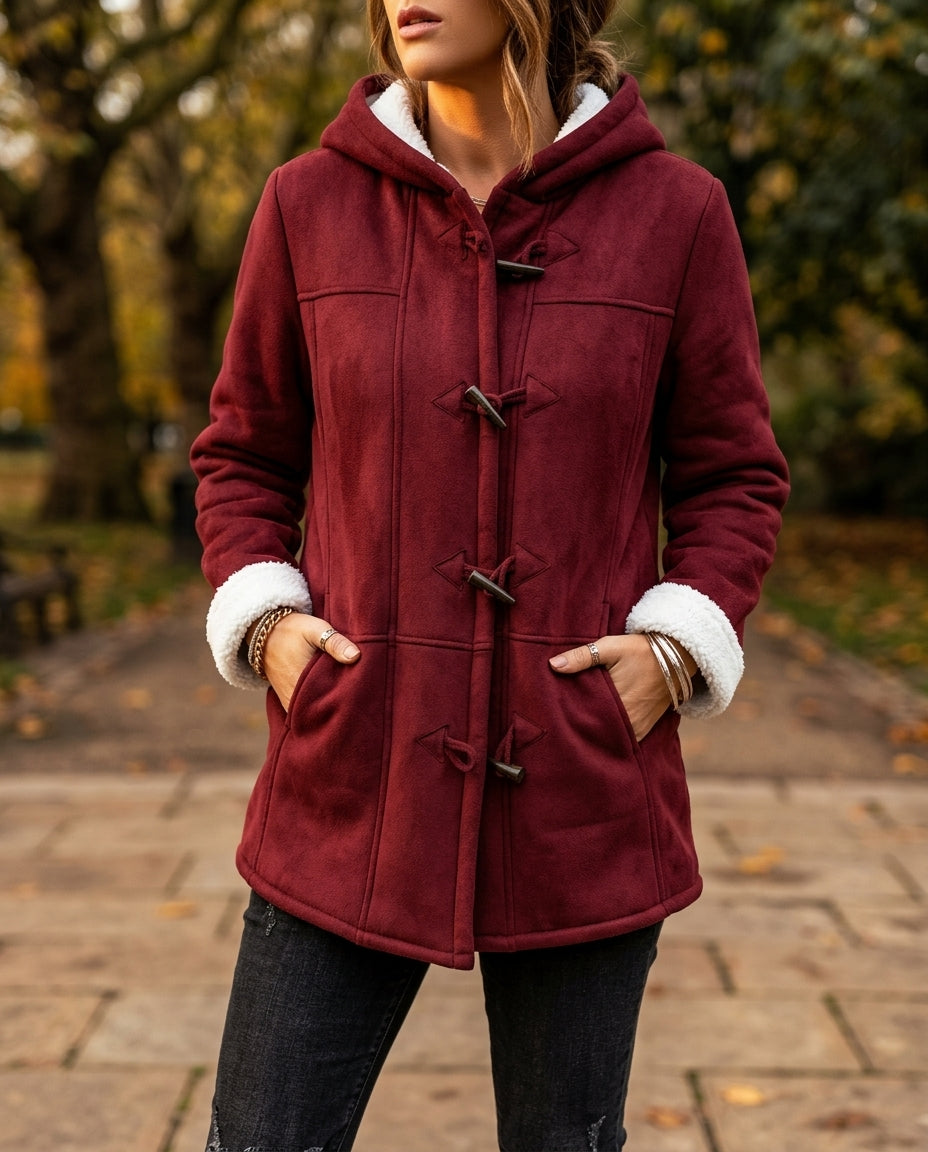 Maren Women's Suede Sherpa Toggle Coat