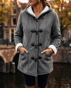 Maren Women's Suede Sherpa Toggle Coat