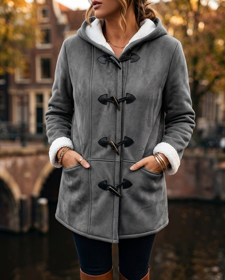 Maren Women's Suede Sherpa Toggle Coat