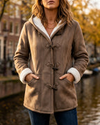 Maren Women's Suede Sherpa Toggle Coat