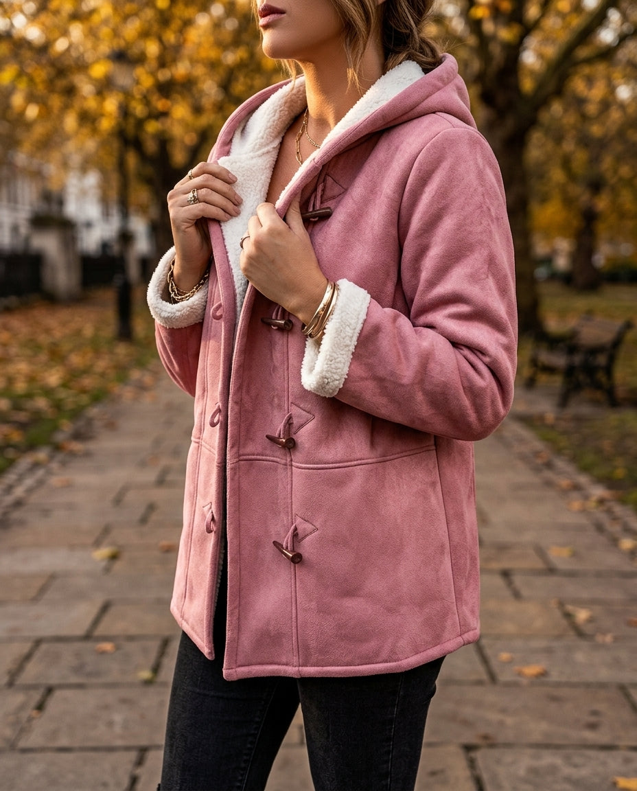 Maren Women's Suede Sherpa Toggle Coat