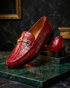 Marius Men's Croc Embossed Leather Loafers