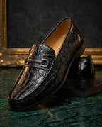 Marius Men's Croc Embossed Leather Loafers