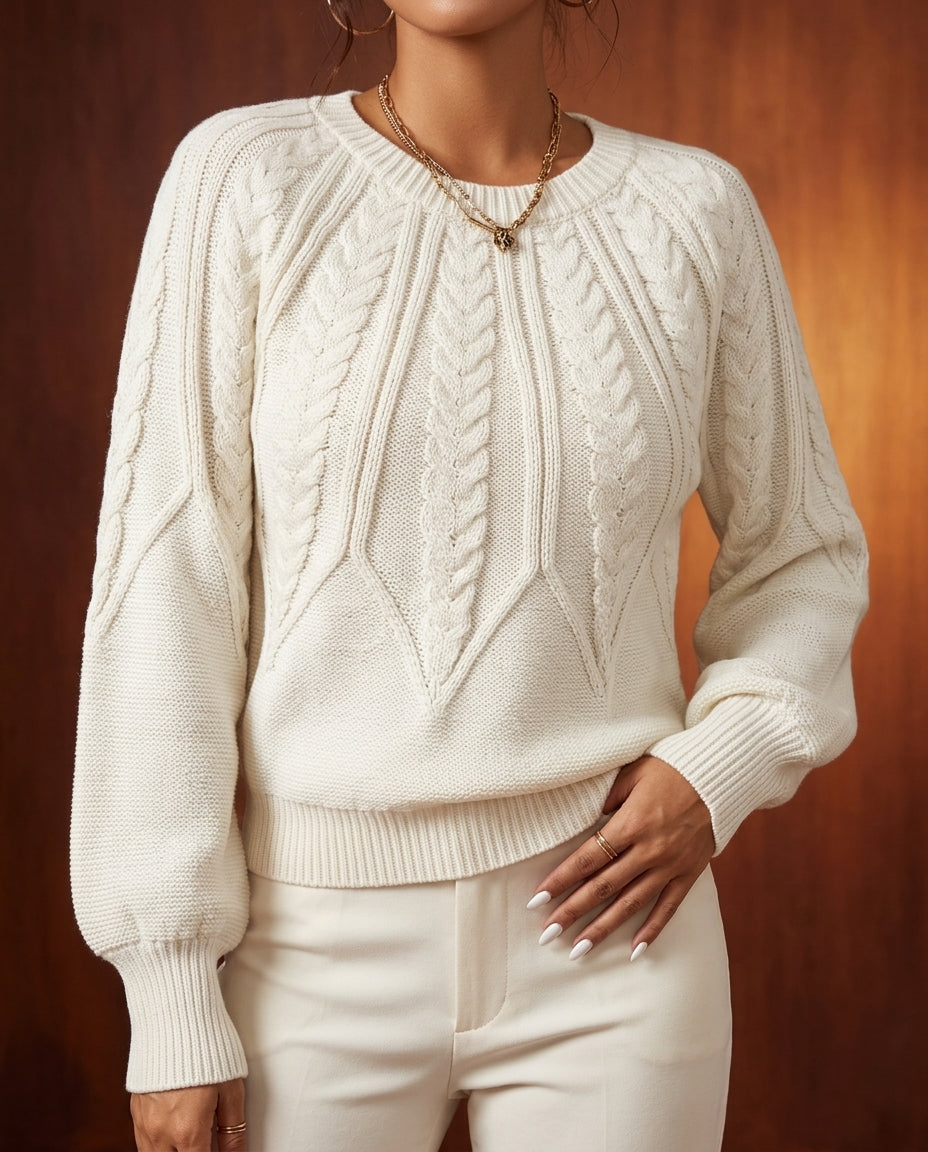 Cosima Women's Cable Knit Crewneck Sweater