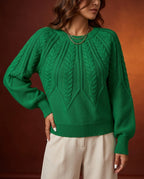 Cosima Women's Cable Knit Crewneck Sweater