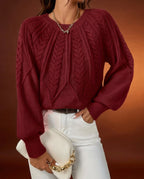 Cosima Women's Cable Knit Crewneck Sweater