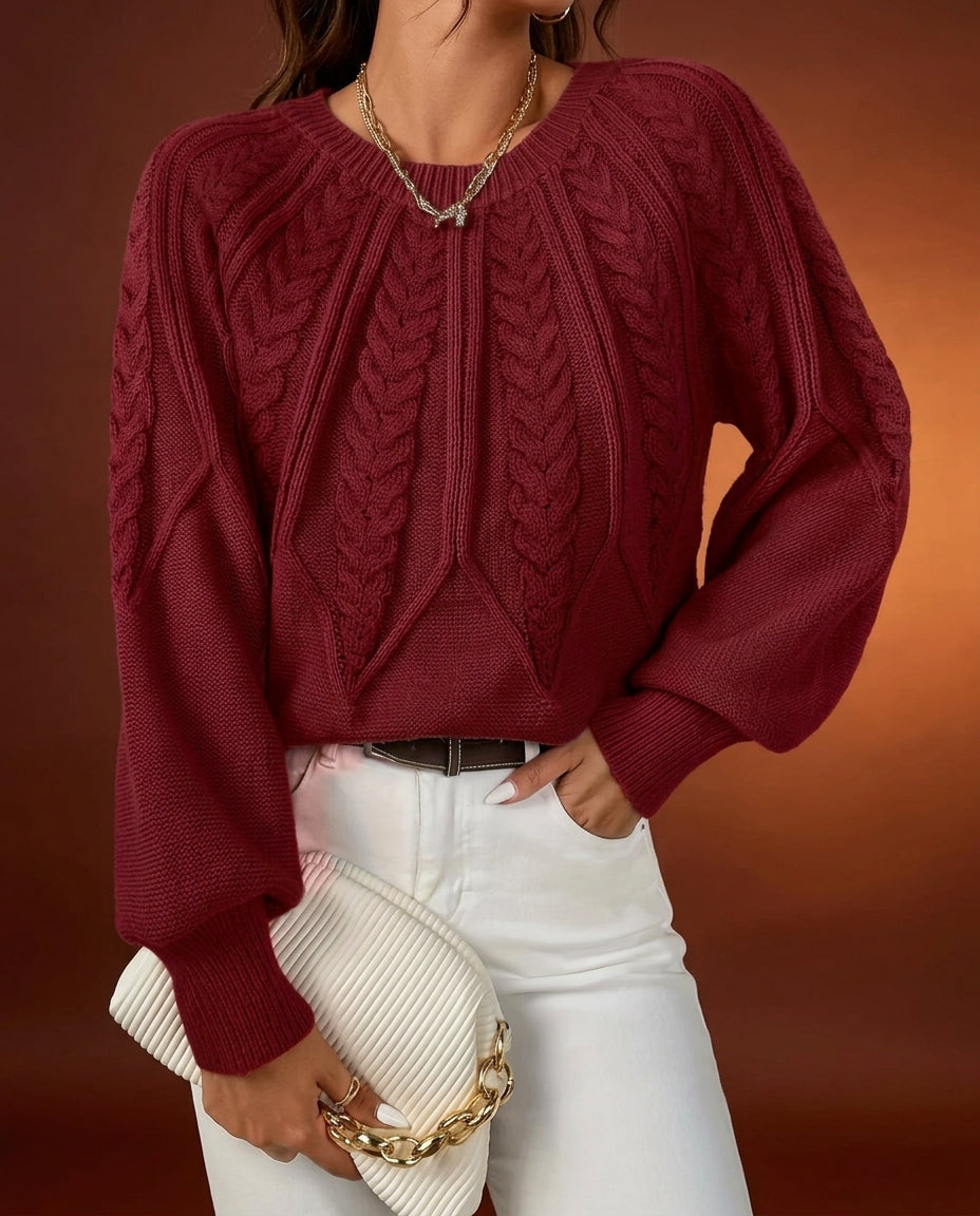 Cosima Women's Cable Knit Crewneck Sweater