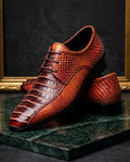 Matteo Men's Snake Embossed Derby Shoes