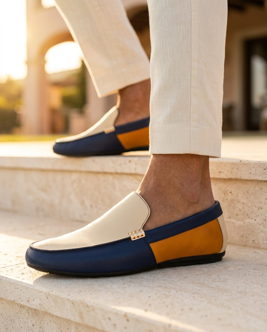 Tobias Men's Patchwork Canvas Loafers